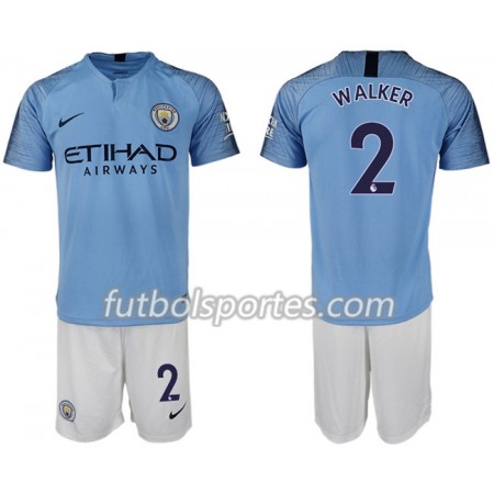 Camisetas Manchester City WALKER 2 Niño Primera Equipacion 2018/2019